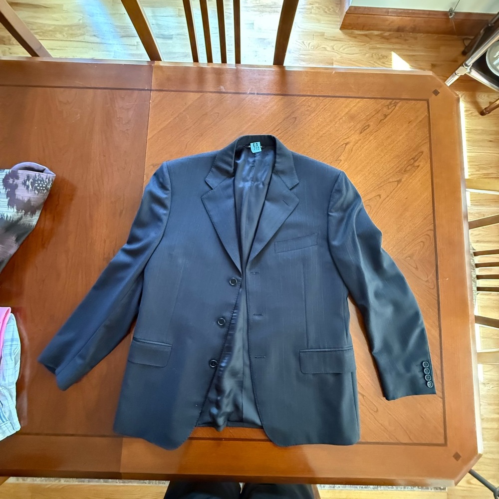 Canali Navy Blue Sport Coat Pin Stripe